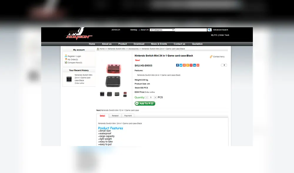 'Nintendo Switch Mini' revelada en tienda de accesorios HonSon.