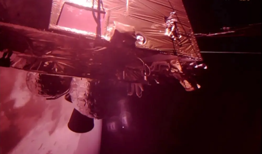 Imagen del orbitador Tianwen-1 a 325 millones de kilómetros de la Tierra mientras orbita Marte. Foto: Administración Espacial Nacional China-CNSA