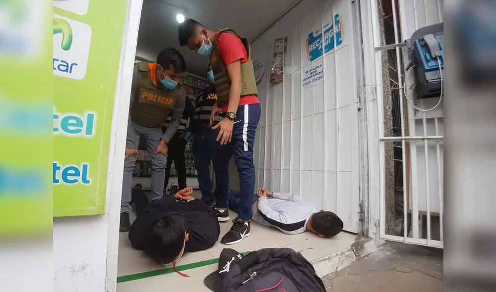 Policías frustraron robo a botica de Fiori. Créditos: Grace Mora / URPI-GLR.