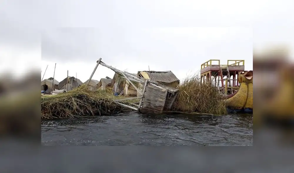 Puno: Fuertes vientos provocan caída de casas en las islas del lago Titicaca