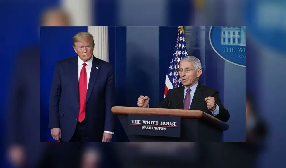 El presidente de Estados Unidos, Donald Trump, y el científicos responsable de la lucha contra el coronavirus en el país, Anthony Fauci. Foto: AFP