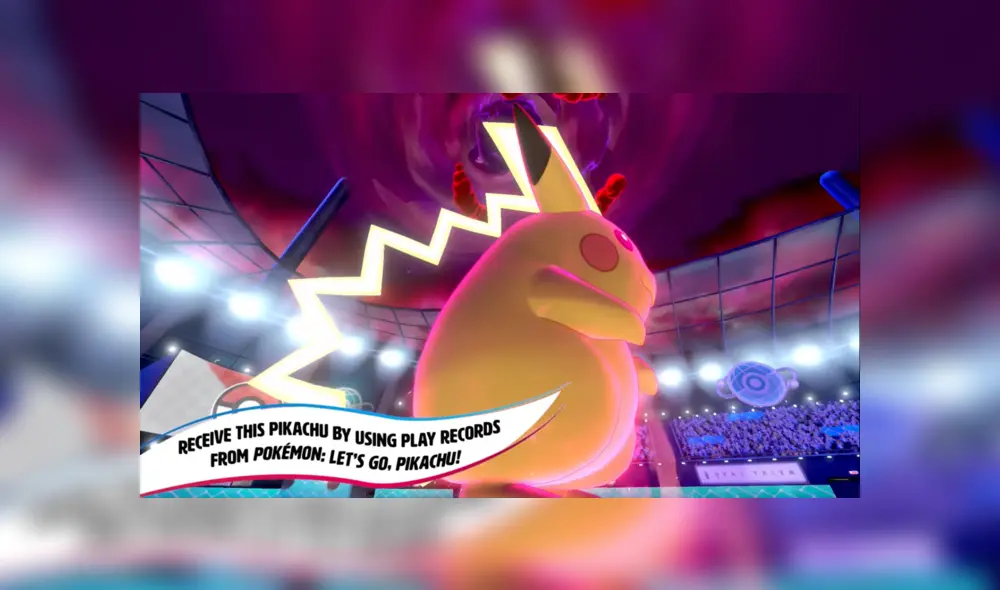 Pikachu forma Gigamax en Pokémon Escudo y Espada.