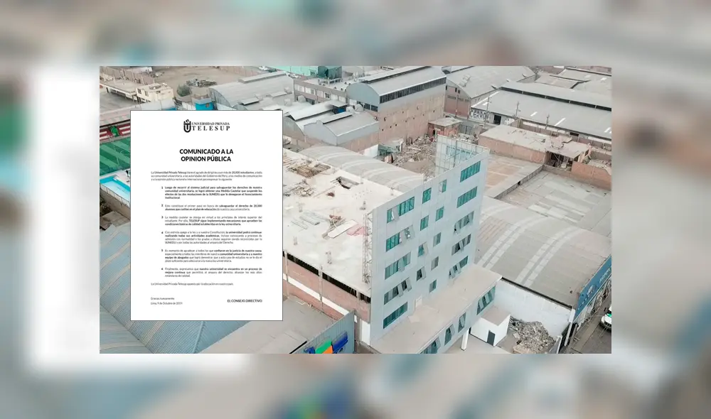 Comunicado de Telesup afirma que universidad obtuvo medida cautelar que señala que podría continuar con todas sus actividades. Foto: Composición