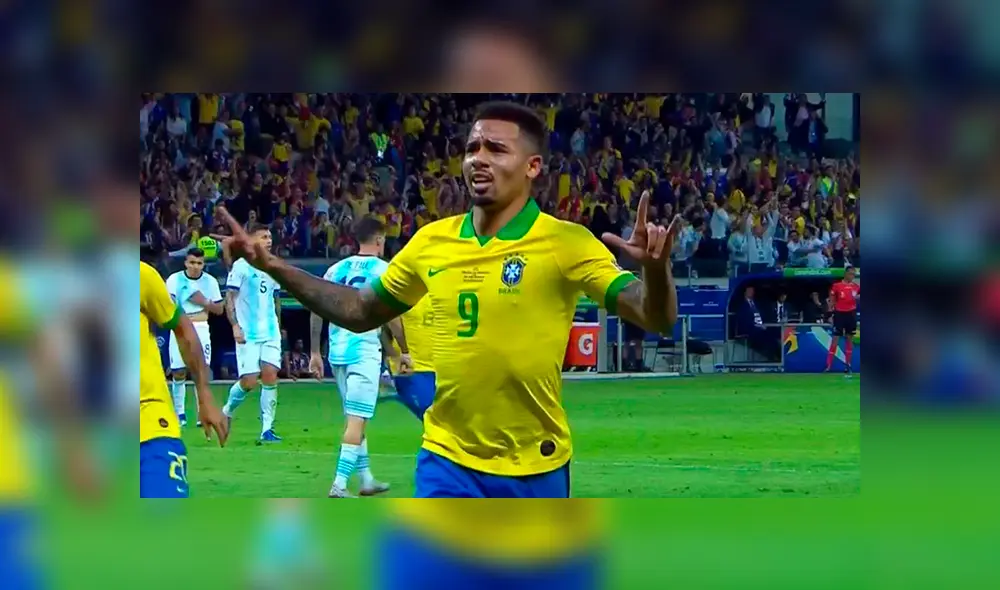 El delantero anota su primer gol en la Copa América. Créditos: Captura de tv.