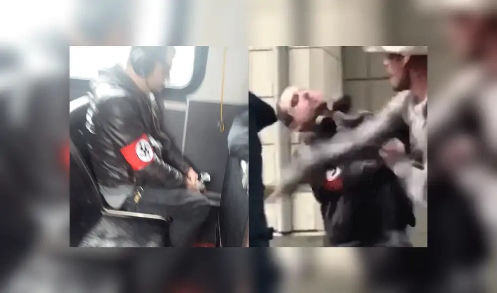 En Twitter, encontraron a nazi en un autobús y le propinaron brutal paliza [FOTOS Y VIDEO]