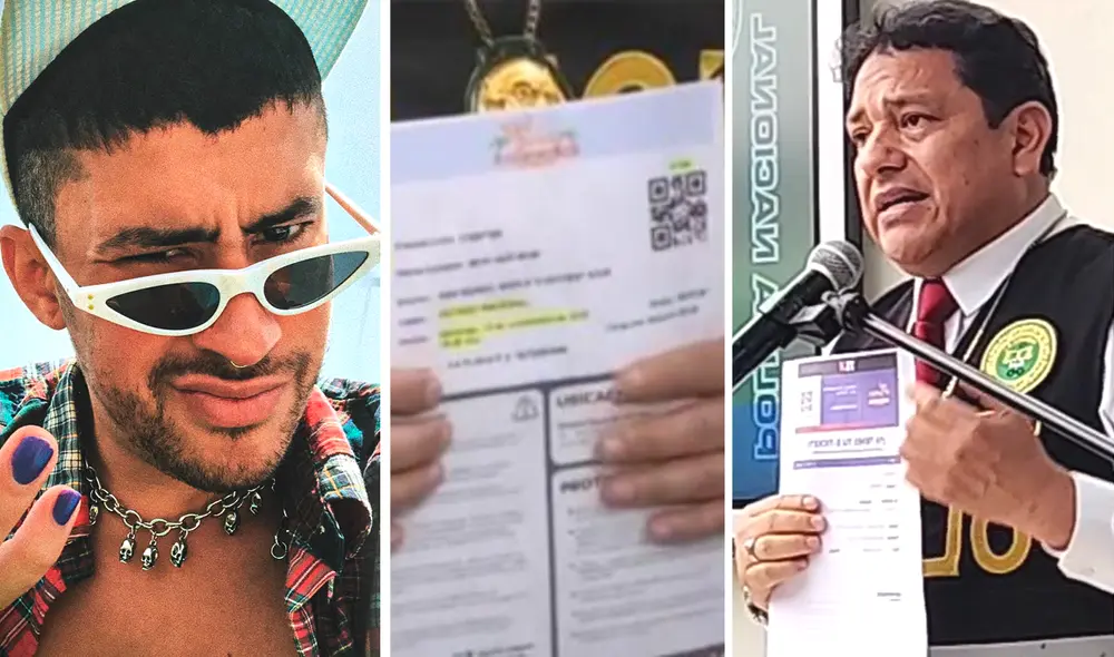 Bad Bunny en Lima: cómo operan los estafadores de entradas falsas a conciertos, según la PNP | Estadio Nacional | Pamela Cabanillas. Foto: capturas de Instagram/Bad Bunny/PNP/URPI-GLR