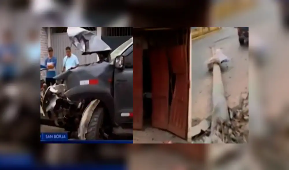 San Borja: camioneta se estrella con vivienda y poste de luz [VIDEO]
