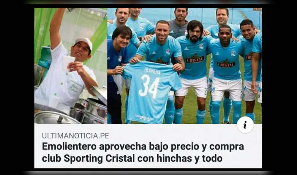 Sporting Cristal: memes tras la venta del club a Innova Sports. Foto: Facebook.