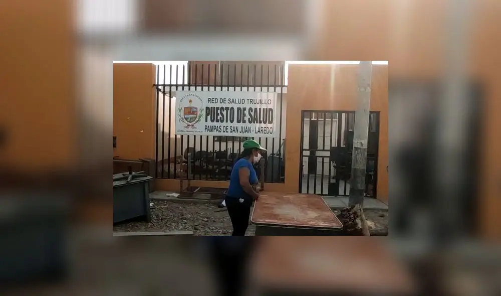 Puesto de salud en Pampas de San Juan Laredo esta abandonado funciona como un deposito de mobiliario.