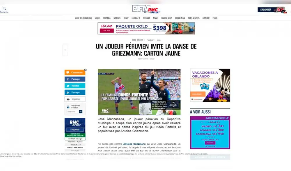 ¡Dio la vuelta al mundo! Celebración de Manzaneda a lo Griezmann fue noticia internacional 