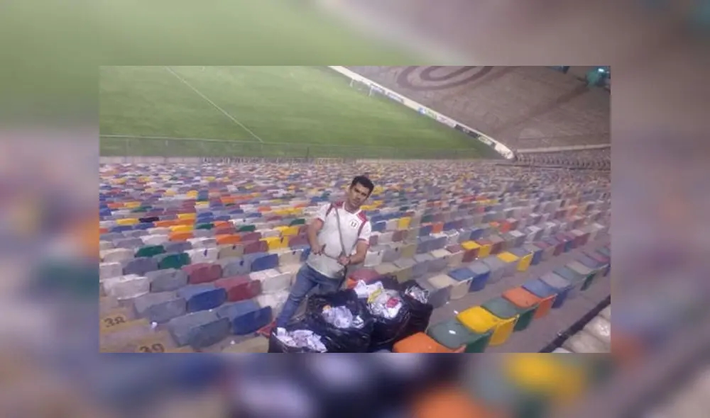 Hinchas de Universitario recogieron la basura del estadio tras vencer a Sport Rosario