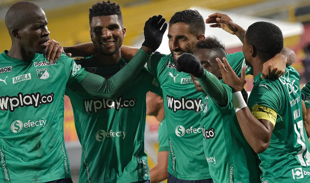 Los dos goles de Deportivo Cali llegaron a través de sendos cabezazos. Foto: AFP