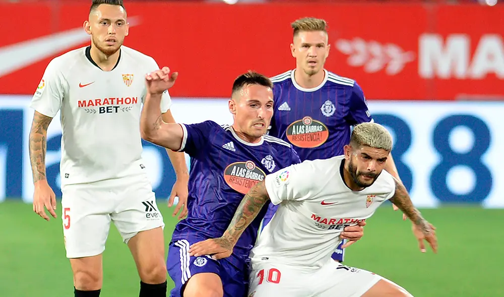Sevilla empató 1-1 con Real Valladolid por la jornada 32 de la Liga Santander 2019-2020. | Foto: AFP