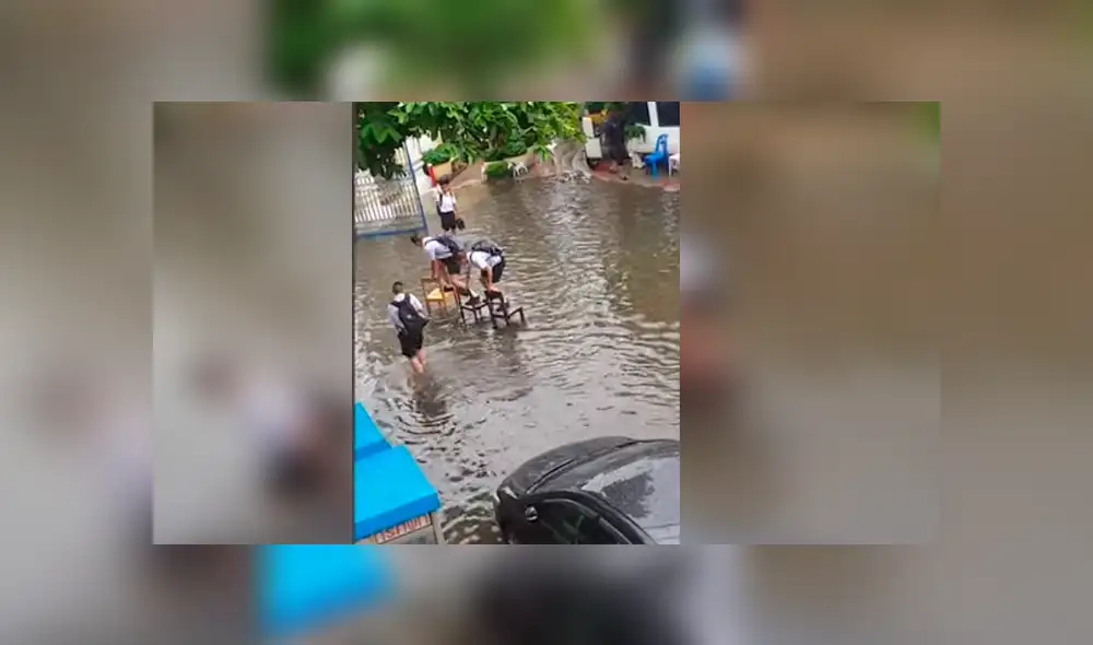 YouTube viral: Escolares usan ingeniosa maniobra para cruzar aniego y causan furor en redes [VIDEO]