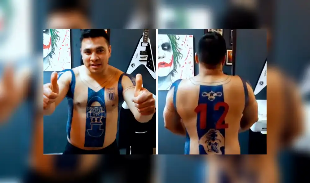 Vía Facebook: En honor a su club un hincha de Alianza Lima se terminó tatuando camiseta blanquiazul [VIDEO] 