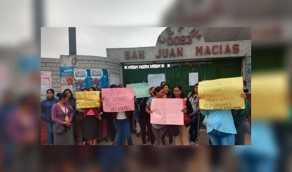Padres de familia exigen que UGEL no vuelvan a contratar a profesor denunciado por acoso sexual. Créditos: Joel Robles / La República.