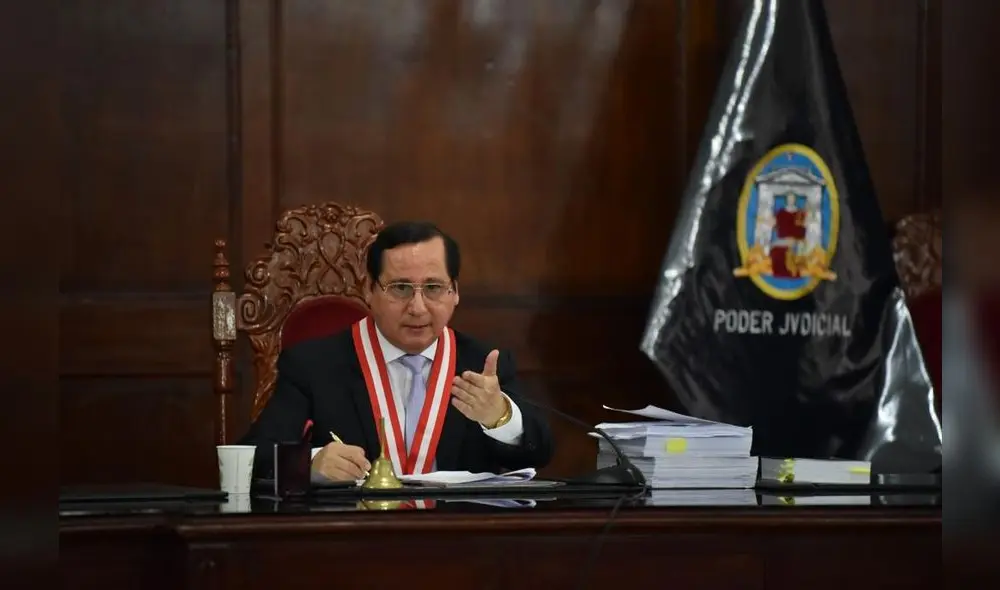 El juez supremo Hugo Núñez Julca dirige la audiencia. Foto: Melissa Merino / La República