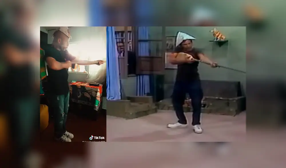 Desliza las imágenes para ver algunas escenas de la peculiar parodia que hizo este joven padre junto a sus hijos. Foto: Ricardo Miranda /TikTok