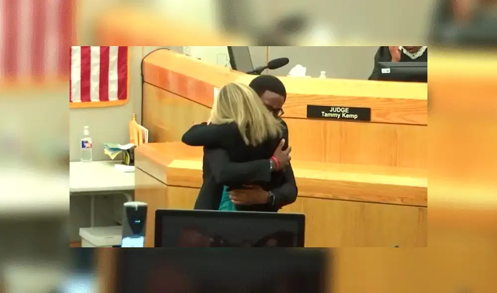 Brandt Jean, hermano del fallecido, expresó sus buenos deseos a la expolicía que fue sentenciada este miércoles por el asesinato. Captura de video.