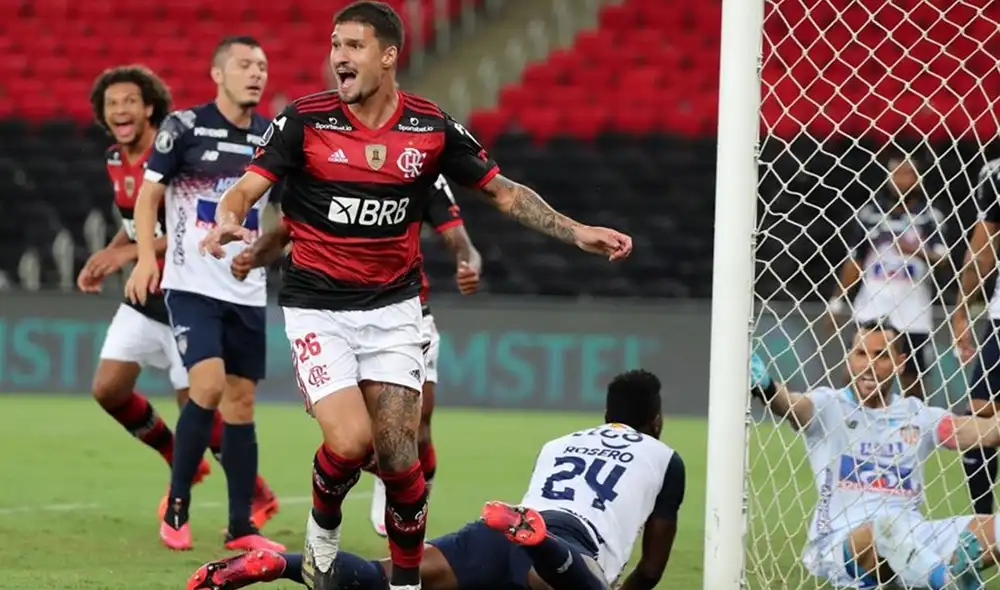Flamengo gana 2-0 a Junior por la Copa Libertadores 202. Foto: EFE