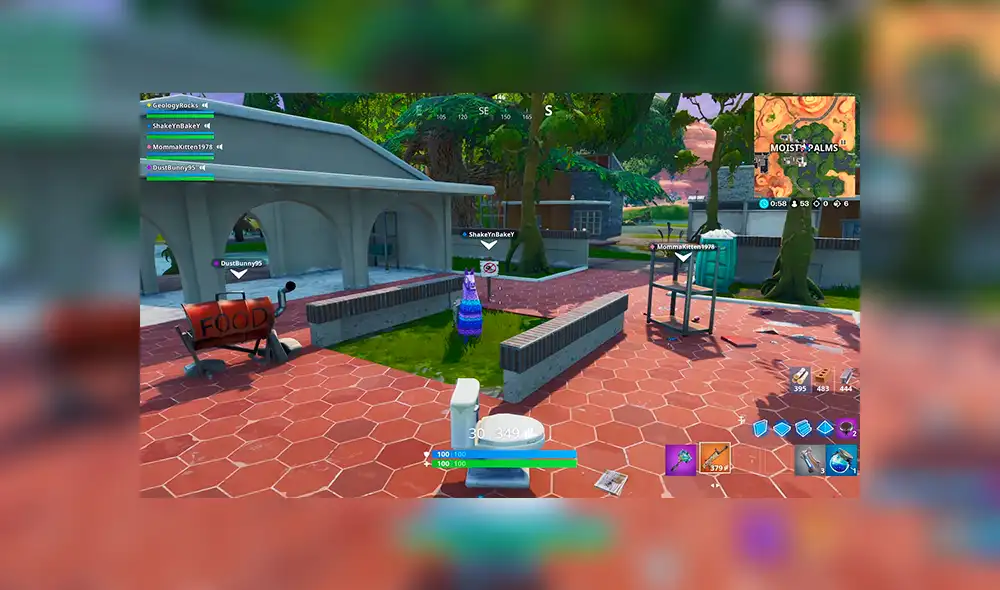 En Oasis Chorreante te convertirás en objetos al azar, que servirán de camuflaje para derrotar a tus enemigos.