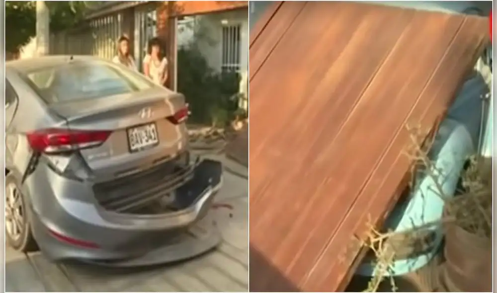 San Borja: Conductor estrella su auto contra una casa y se da a la fuga [VIDEO]