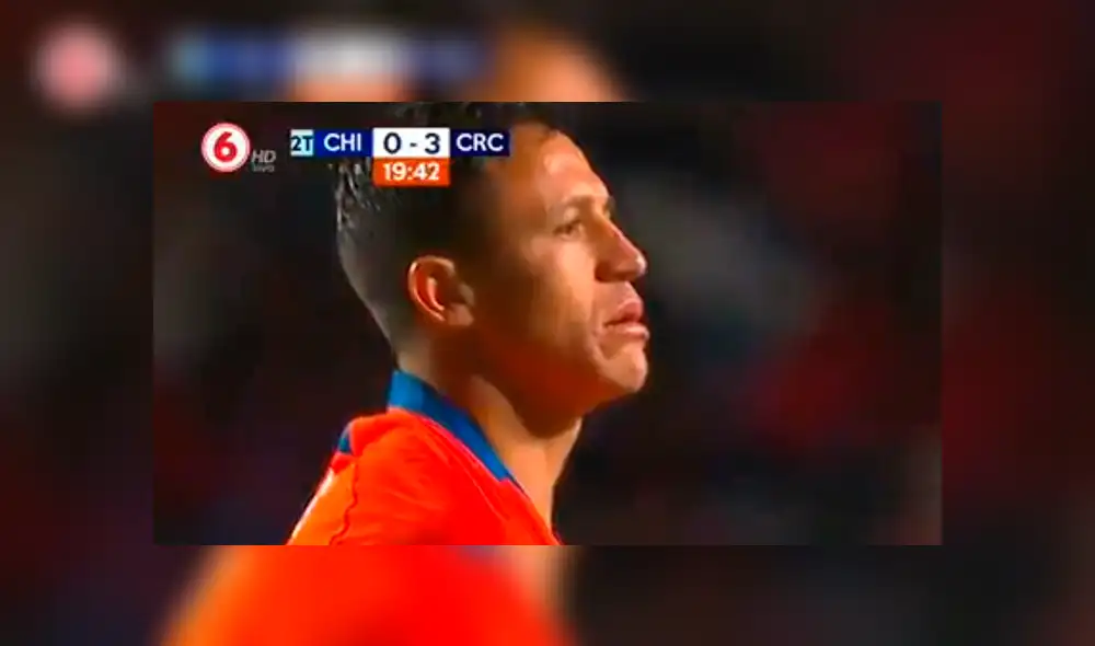 La frustración de Alexis Sánchez tras derrota de Chile ante Costa Rica