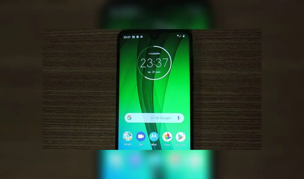 Frontal del Motorola Moto G7. Frontal del Motorola Moto G7.