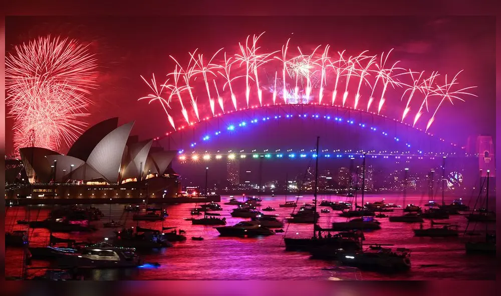 Sídney recibió al 2020 con fuegos artificiales. (Foto: AFP) Sídney recibió al 2020 con fuegos artificiales. (Foto: AFP)