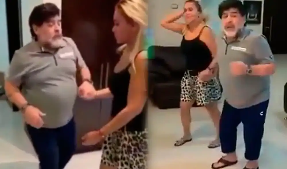 Diego Maradona protagoniza polémico baile junto a su expareja tras mostrar partes íntimas. (FOTO: Captura/AS TV). Diego Maradona protagoniza polémico baile junto a su expareja tras mostrar partes íntimas. (FOTO: Captura/AS TV).
