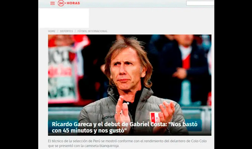 Debut de Gabriel Costa con la selección peruana fue noticia en Chile. Debut de Gabriel Costa con la selección peruana fue noticia en Chile.