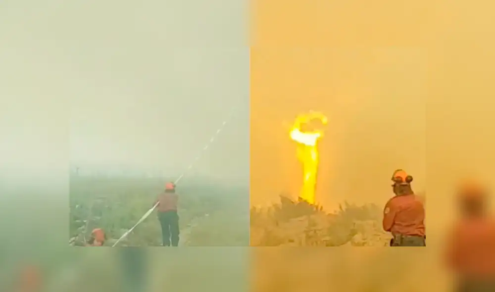 YouTube: bomberos tratan de salvar mangueras mientras tornado de fuego ataca [VIDEO]