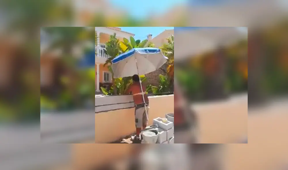 Facebook viral: albañil usa curiosa técnica para protegerse del sol y desata miles de risas [VIDEO]