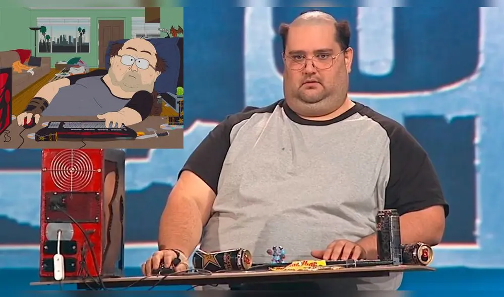 Jarod Nandin es conocido en la comunidad de World of Warcraft por hacer un cosplay del sujeto que aparece en el capítulo 'Make Love, not Warcraft' de South Park. Foto captura: YouTube - composición La República