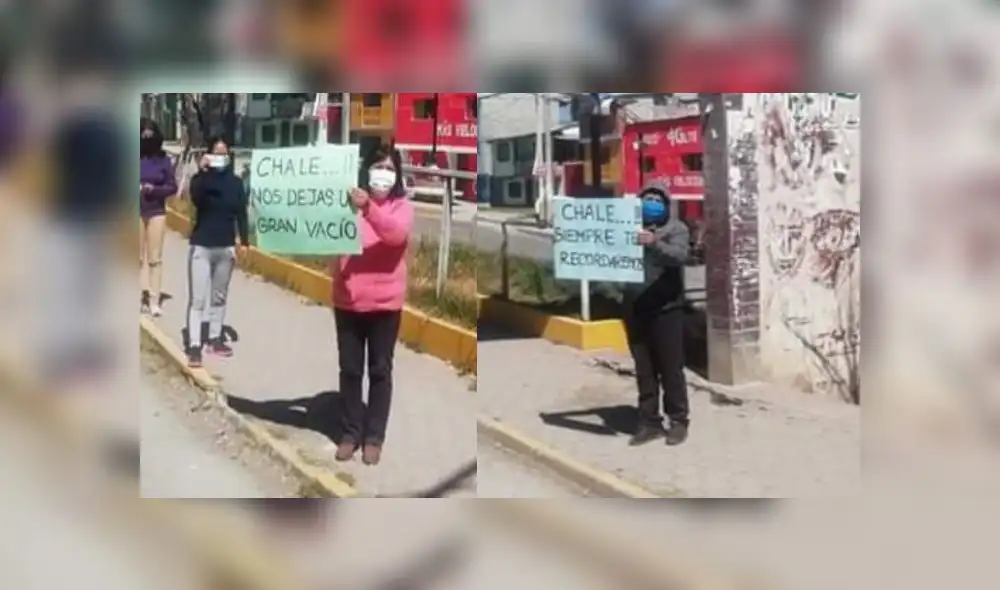 Dos ciudadanos expresan su pésame ante la partida de "Chale", apodo del alcalde. Foto: Bernave Estrella / La República
