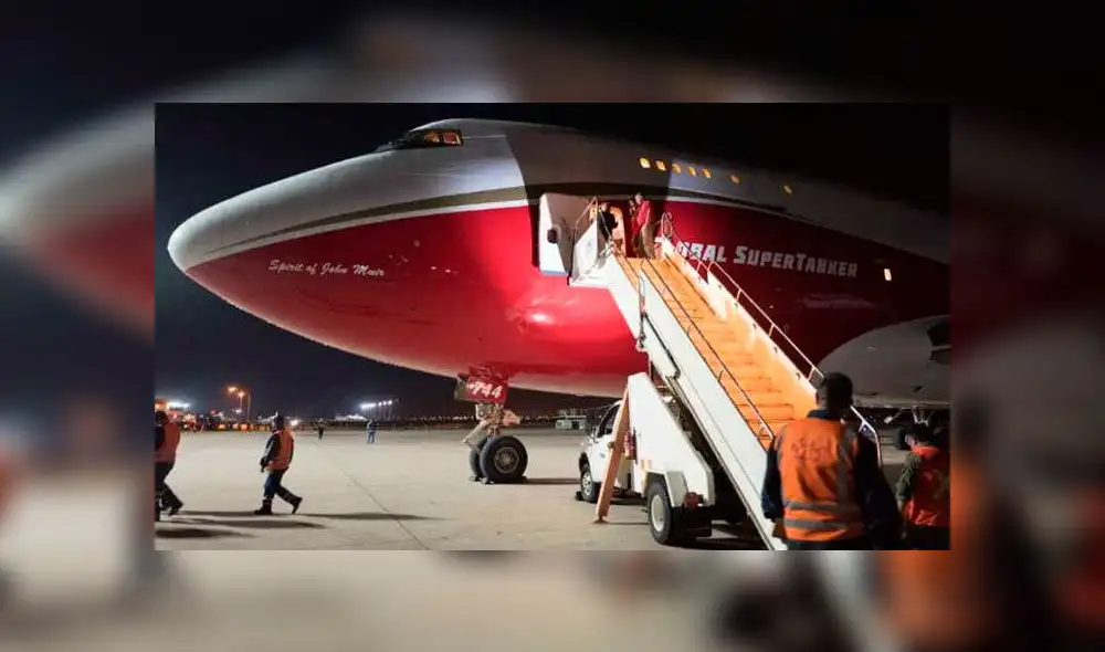 El Boeing 747 Supertanker llegó esta madrugada a Bolivia, anunció el presidente Evo Morales. Foto: Twitter