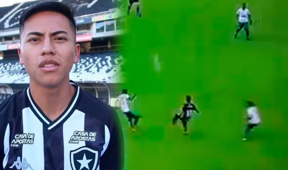 Peruano de 21 años brilló en triunfo de su equipo Botafogo por el torneo Carioca. (FOTO: Composición/Captura Goleada Info).
