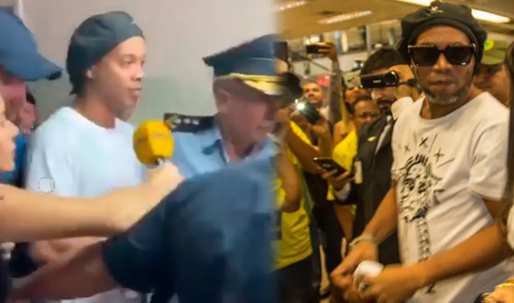 Ronaldinho Gaúcho fue presentado esposado ante una jueza de Asunción (Paraguay) quien le debía imponer medidas, a causa del uso de un documento paraguayo adulterado.