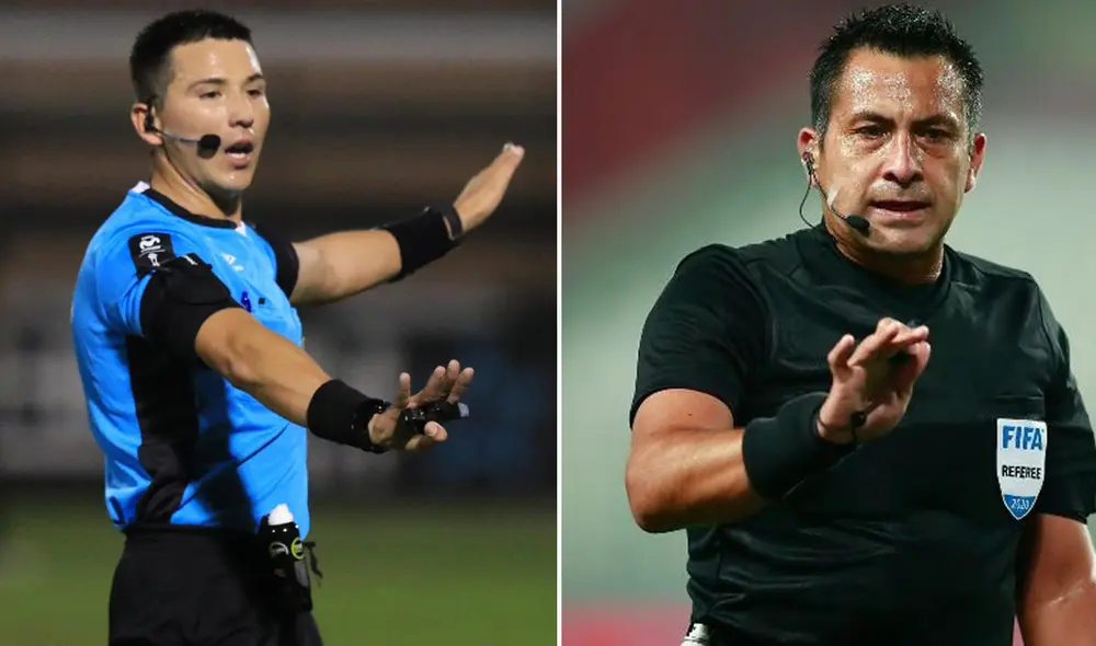 Kevin Ortega y Julio Bascuñán son dos de los árbitros sudamericanos elegidos para el Mundial Qatar 2022. Foto: composición GLR/AFP Kevin Ortega y Julio Bascuñán son dos de los árbitros sudamericanos elegidos para el Mundial Qatar 2022. Foto: composición GLR/AFP