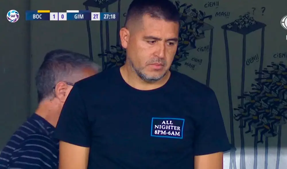 Juan Riquelme mostró un rostro tranquilo tras el gol de Carlos Tevez en La Bombonera. | Foto: Fox Sports