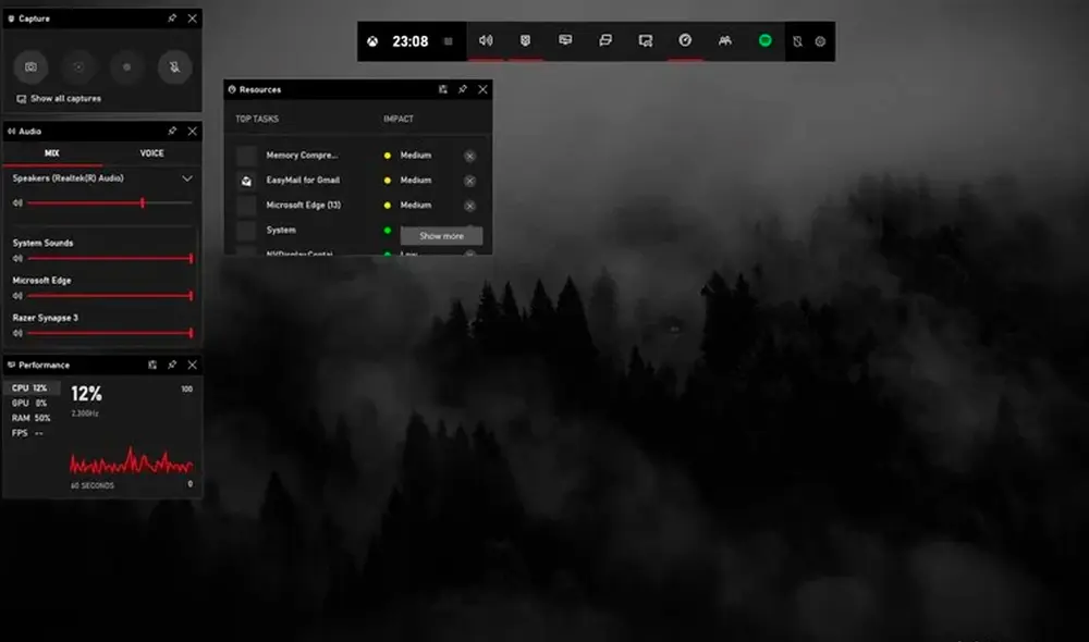 Y podrás ponerle un pin a la aplicación que desees para verlo mientras juegues simultáneamente. Foto: Windows Central