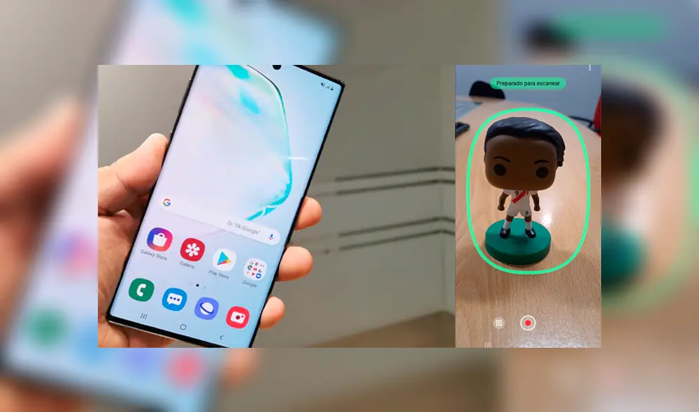 Desliza para ver más detalles del Samsung Galaxy Note 10+. Foto: Juan José López.