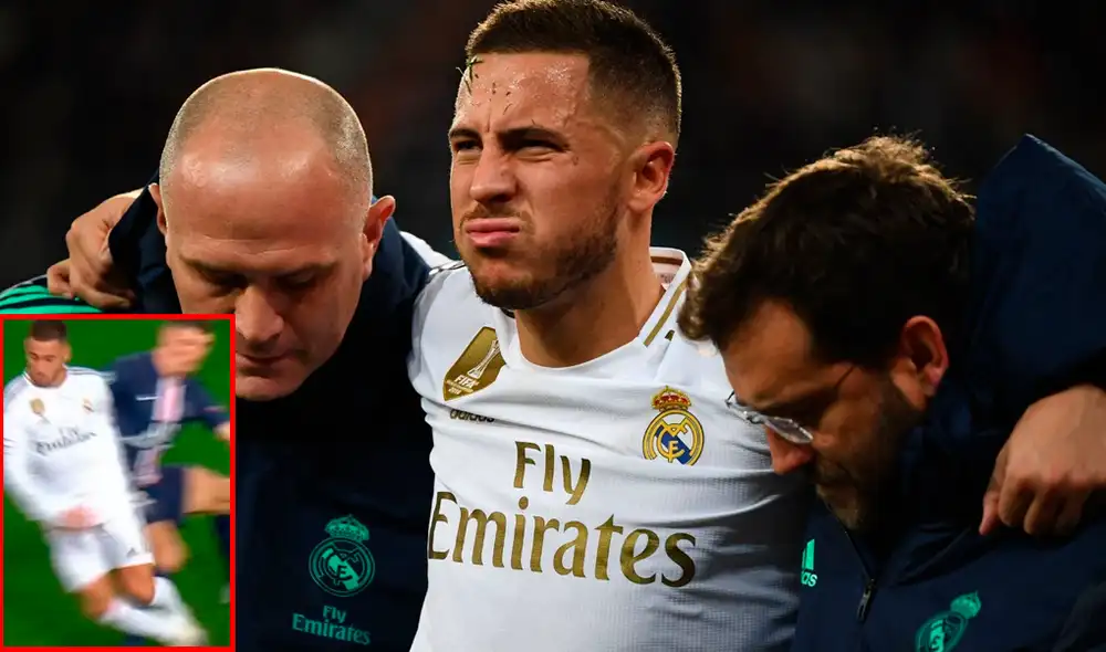 Eden Hazard volvió a salir lesionado en partido ante el PSG a raíz de un fuerte golpe recibido por parte de Meunier. Eden Hazard volvió a salir lesionado en partido ante el PSG a raíz de un fuerte golpe recibido por parte de Meunier.