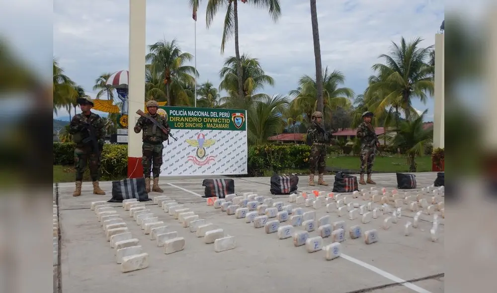 Cargamento de droga decomisada. (Foto: PNP)