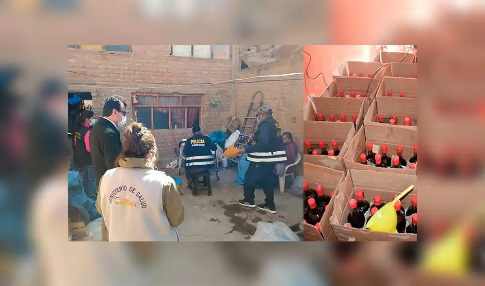 En el lugar, las autoridades verificaron que se elaboraba licores no aptos para el consumo humano.