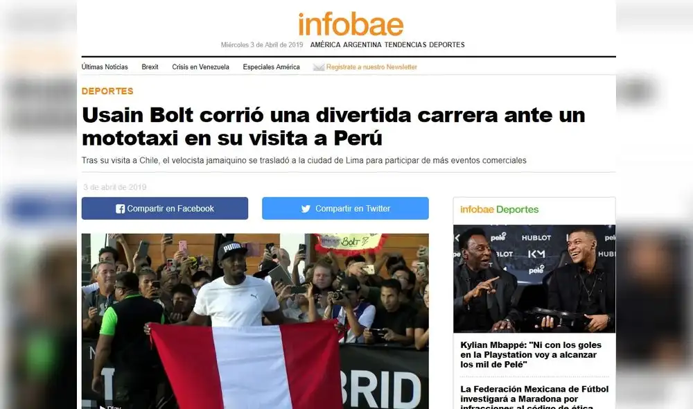 Usain Bolt venció a una mototaxi: Así reportó la prensa internacional [FOTOS]