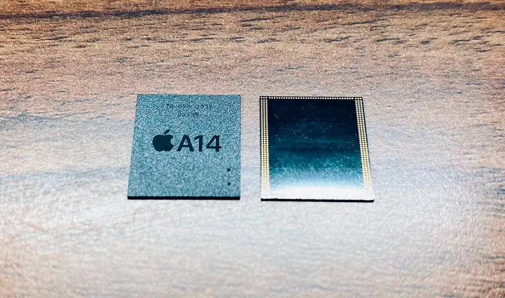 Imagen del prototipo filtrado del chip Apple A14. | Foto: Mr-white (@)laobaiTD) / Twitter.