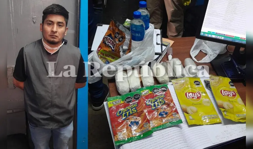 Arequipa. interno fue descubierto con droga camuflada en papas Lays y Cheese tris