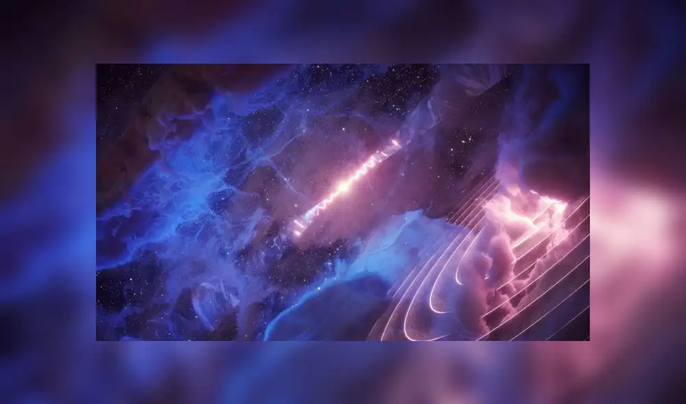 El microquasar SS 433 (al fondo) se balancea con un período de 162 días. La nube de gas Fermi J1913 + 0515 (primer plano), a unos 100 años luz de distancia, pulsa con el mismo ritmo en rayos gamma. Fuente: DESY, Science Communication Lab.