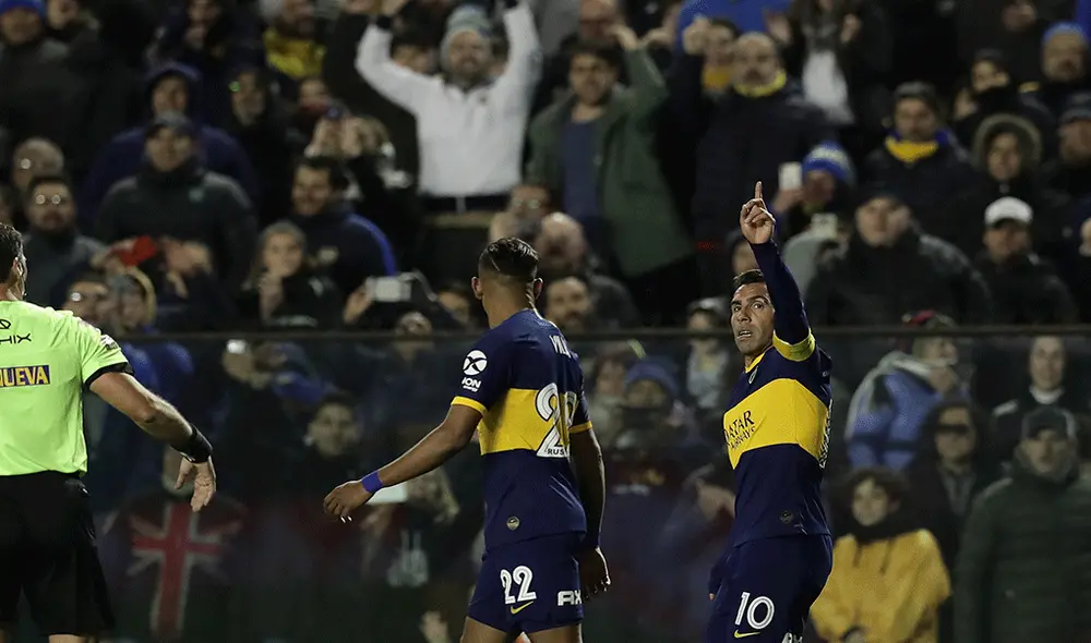 Carlos Tévez marcó un gol en el Boca Juniors vs. Aldosivi por la fecha 3 de la Superliga Argentina 2019-20. | Foto: AFP Carlos Tévez marcó un gol en el Boca Juniors vs. Aldosivi por la fecha 3 de la Superliga Argentina 2019-20. | Foto: AFP